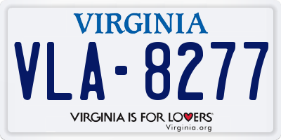 VA license plate VLA8277