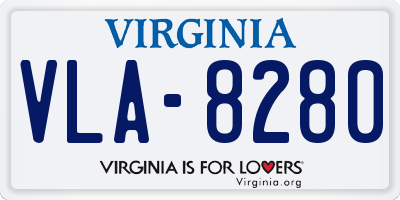 VA license plate VLA8280