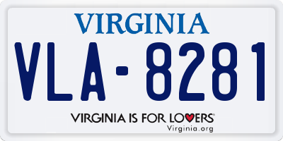 VA license plate VLA8281