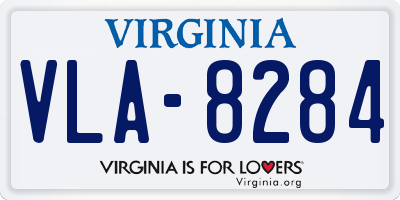 VA license plate VLA8284