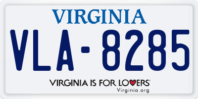 VA license plate VLA8285
