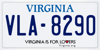 VA license plate VLA8290