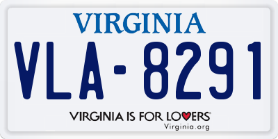 VA license plate VLA8291