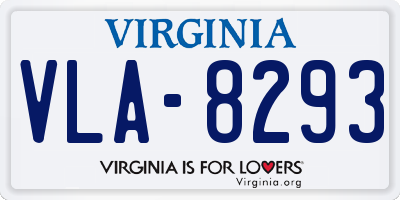 VA license plate VLA8293