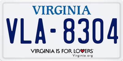 VA license plate VLA8304