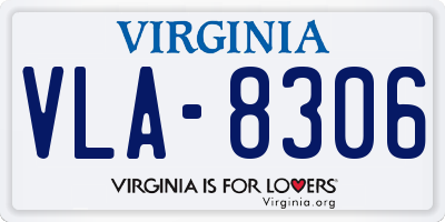 VA license plate VLA8306