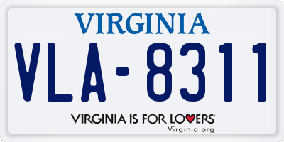 VA license plate VLA8311