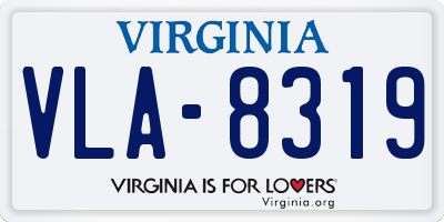 VA license plate VLA8319