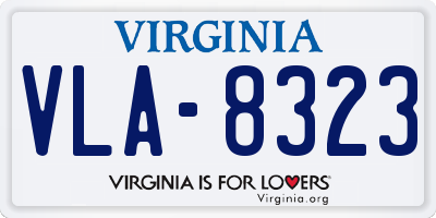 VA license plate VLA8323