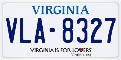 VA license plate VLA8327