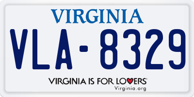VA license plate VLA8329