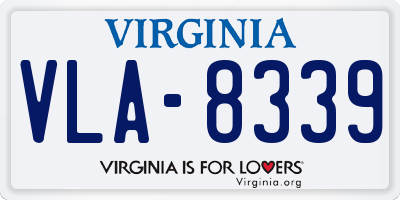 VA license plate VLA8339