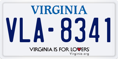 VA license plate VLA8341