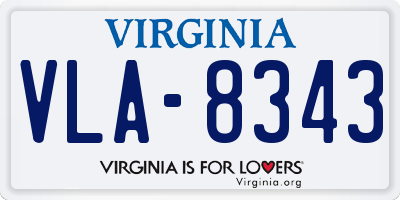 VA license plate VLA8343