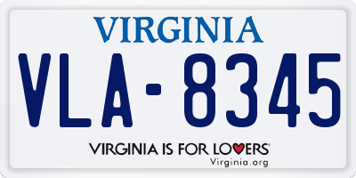 VA license plate VLA8345