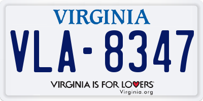 VA license plate VLA8347