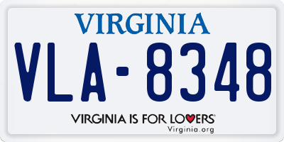 VA license plate VLA8348