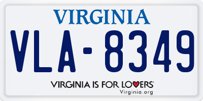 VA license plate VLA8349