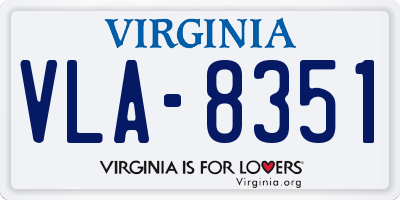 VA license plate VLA8351