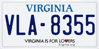 VA license plate VLA8355