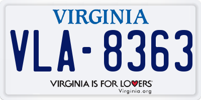VA license plate VLA8363