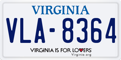 VA license plate VLA8364