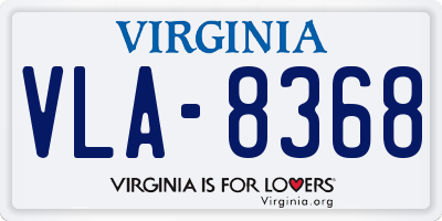 VA license plate VLA8368