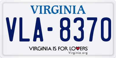 VA license plate VLA8370