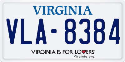 VA license plate VLA8384