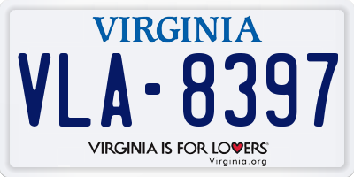 VA license plate VLA8397