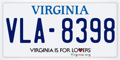 VA license plate VLA8398