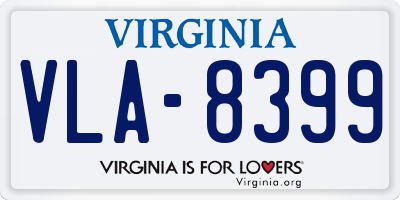 VA license plate VLA8399