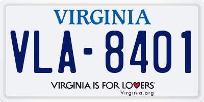 VA license plate VLA8401
