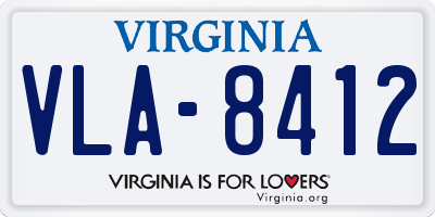 VA license plate VLA8412