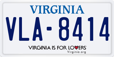 VA license plate VLA8414