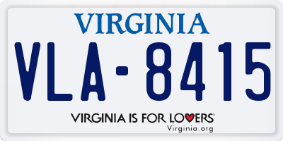 VA license plate VLA8415