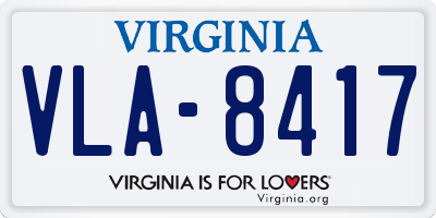 VA license plate VLA8417
