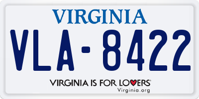 VA license plate VLA8422