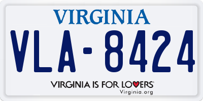 VA license plate VLA8424