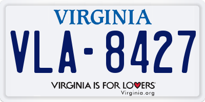 VA license plate VLA8427