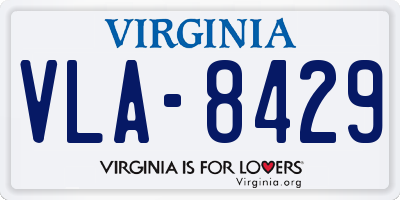 VA license plate VLA8429
