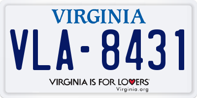 VA license plate VLA8431