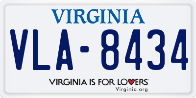 VA license plate VLA8434