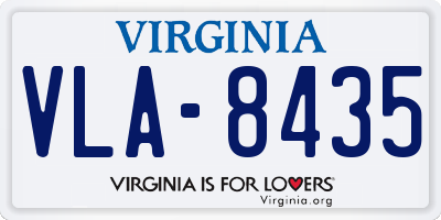 VA license plate VLA8435