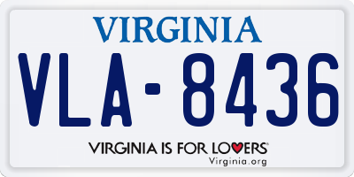 VA license plate VLA8436