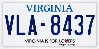 VA license plate VLA8437