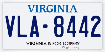 VA license plate VLA8442