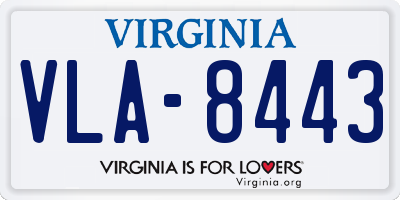 VA license plate VLA8443