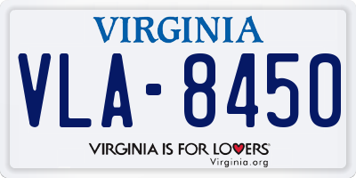 VA license plate VLA8450