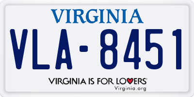 VA license plate VLA8451